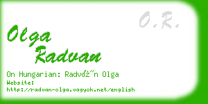 olga radvan business card